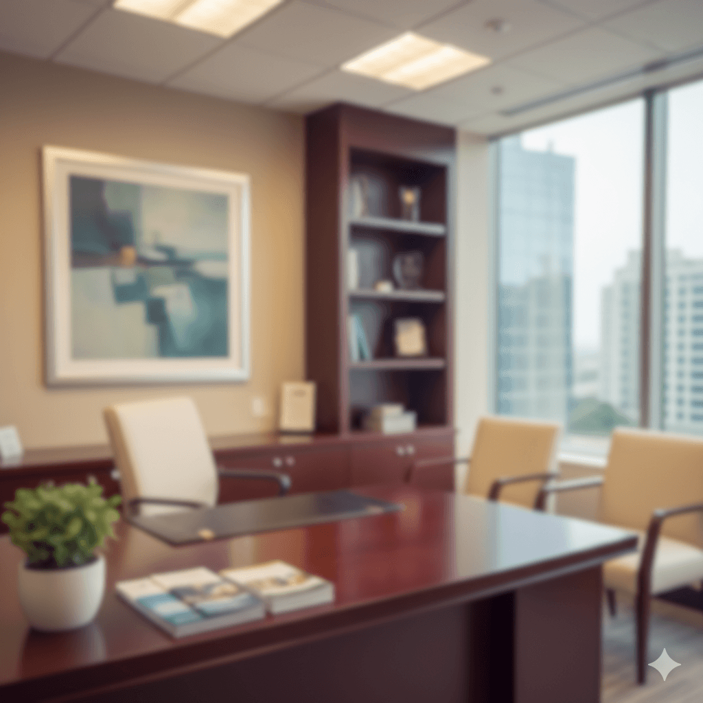 Professional insurance office environment