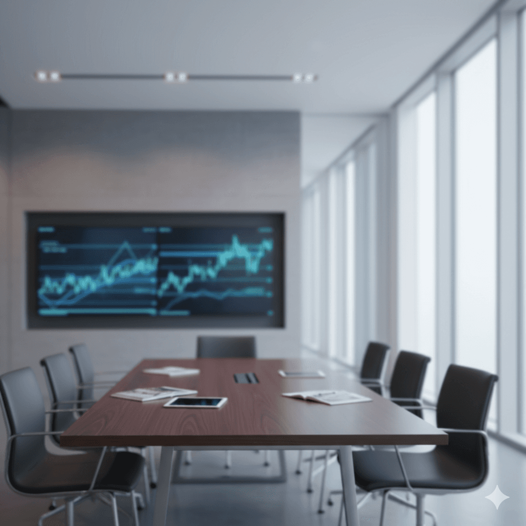 Modern investment firm setting