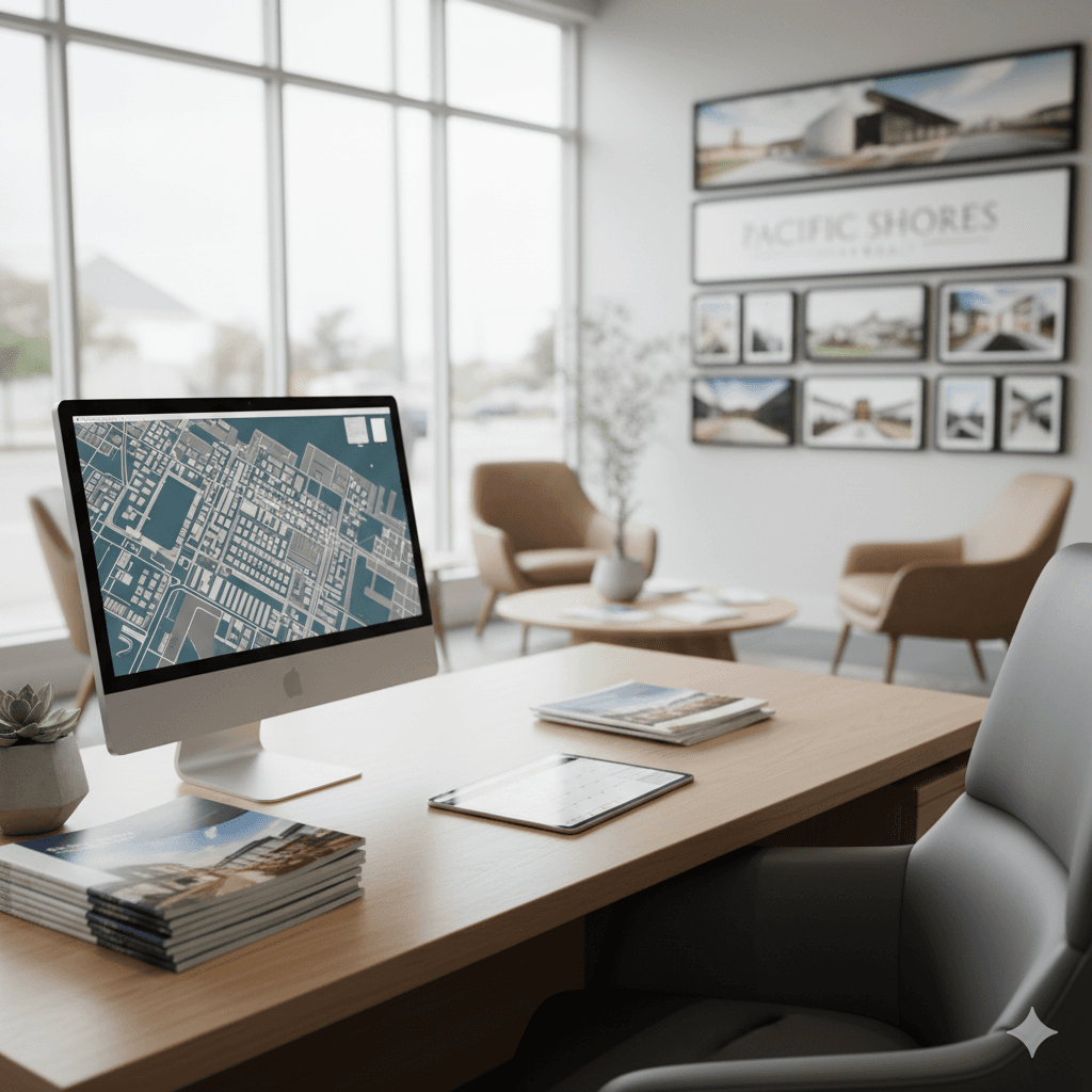 Professional real estate office setting